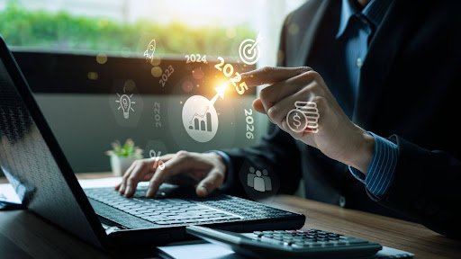 Client acquisition business growth strategy on a laptop
